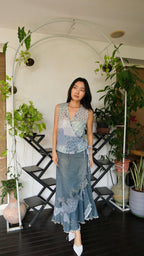 The Cerulean Flutter Tie Wrap Top