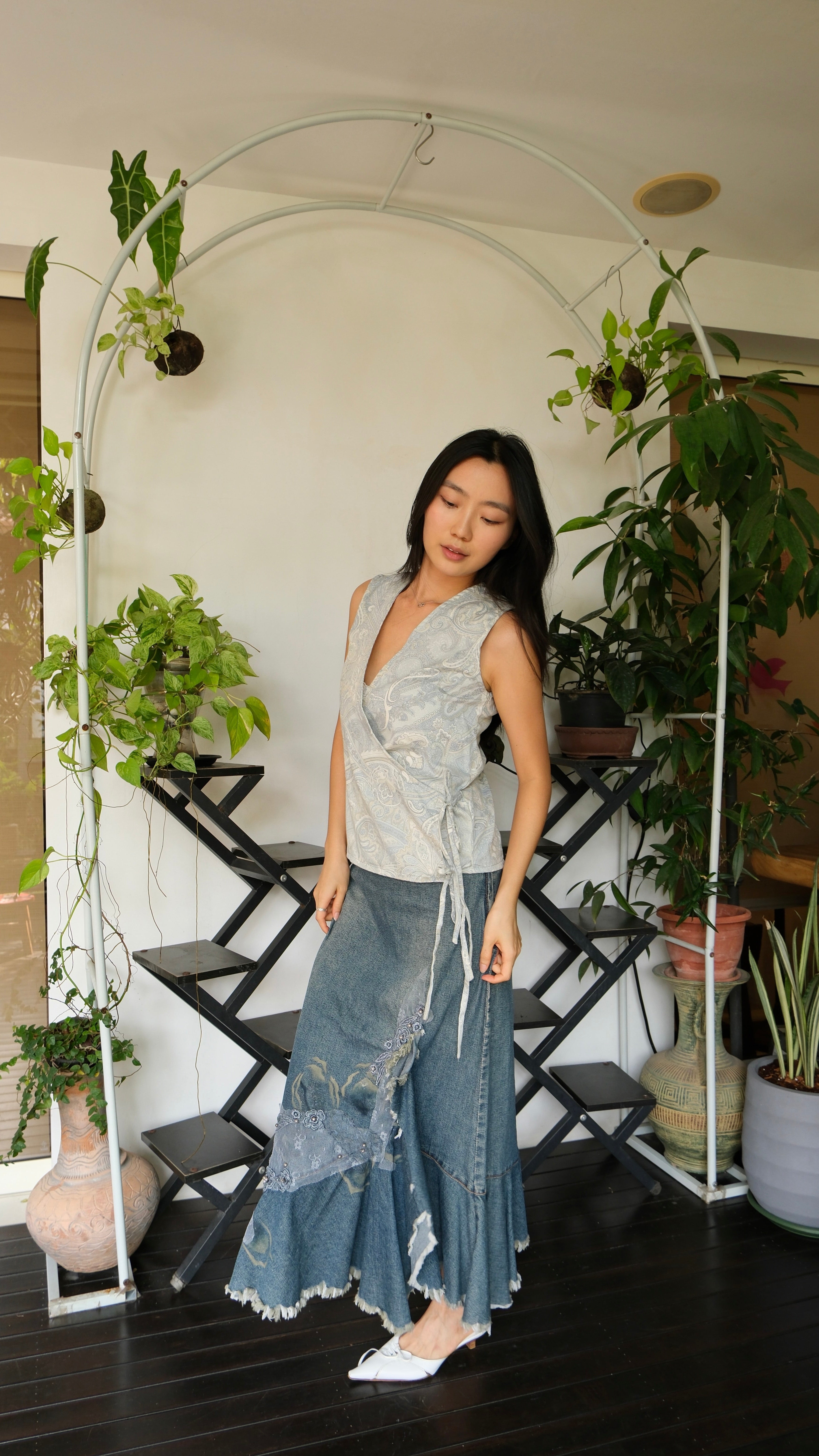 Laurel Flutter Tie Wrap Top