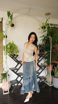 Kasumi Watercolour Flutter Tie Wrap Top