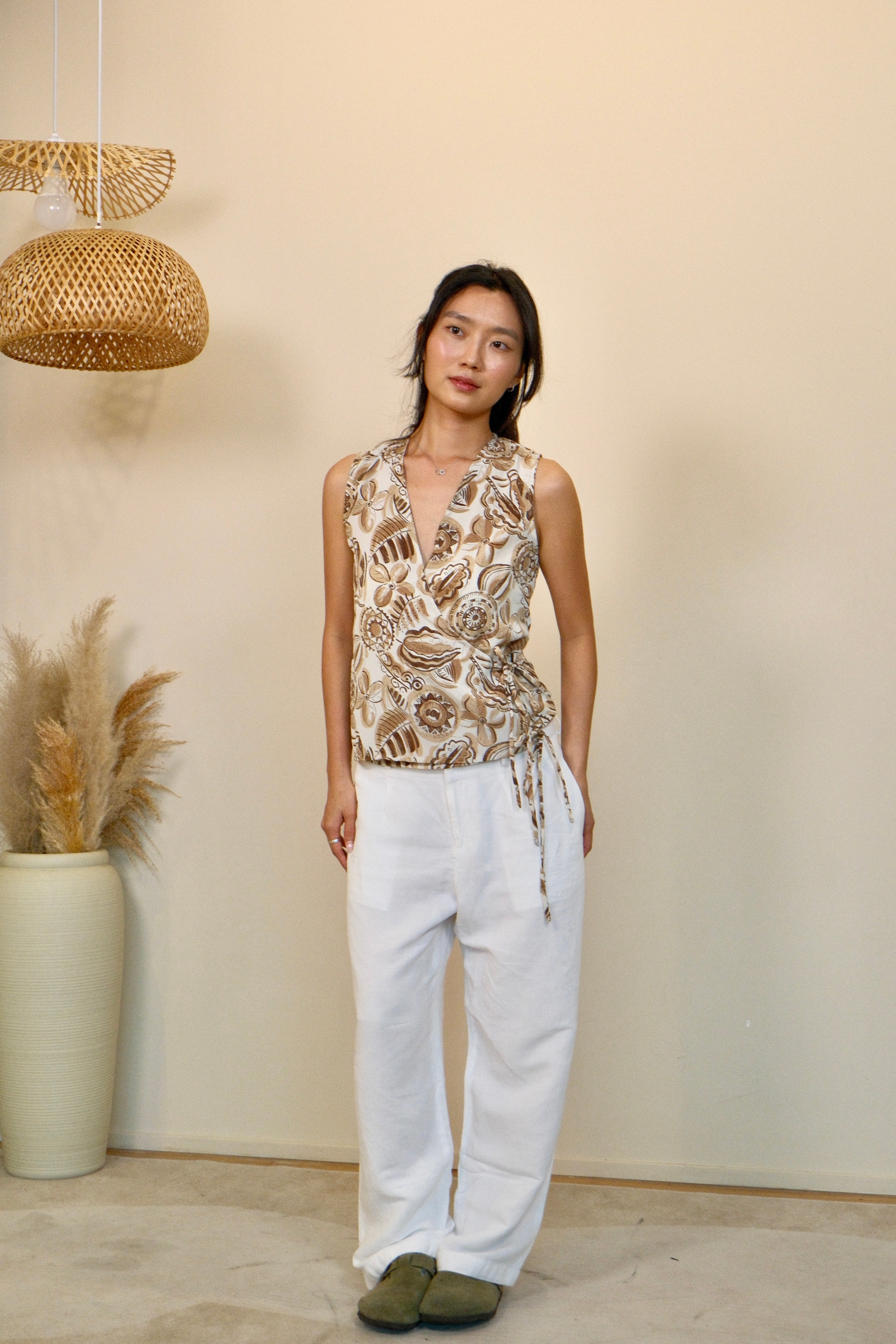 Kuri Flutter Tie Wrap Top
