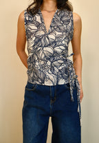 Ceramic Flora Flutter Tie Wrap Top