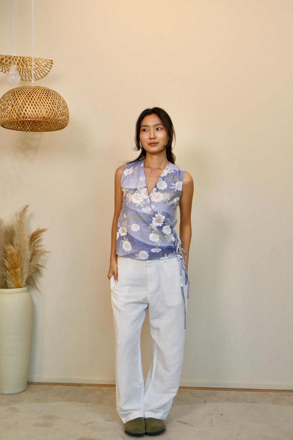 Wisteria Flutter Tie Wrap Top
