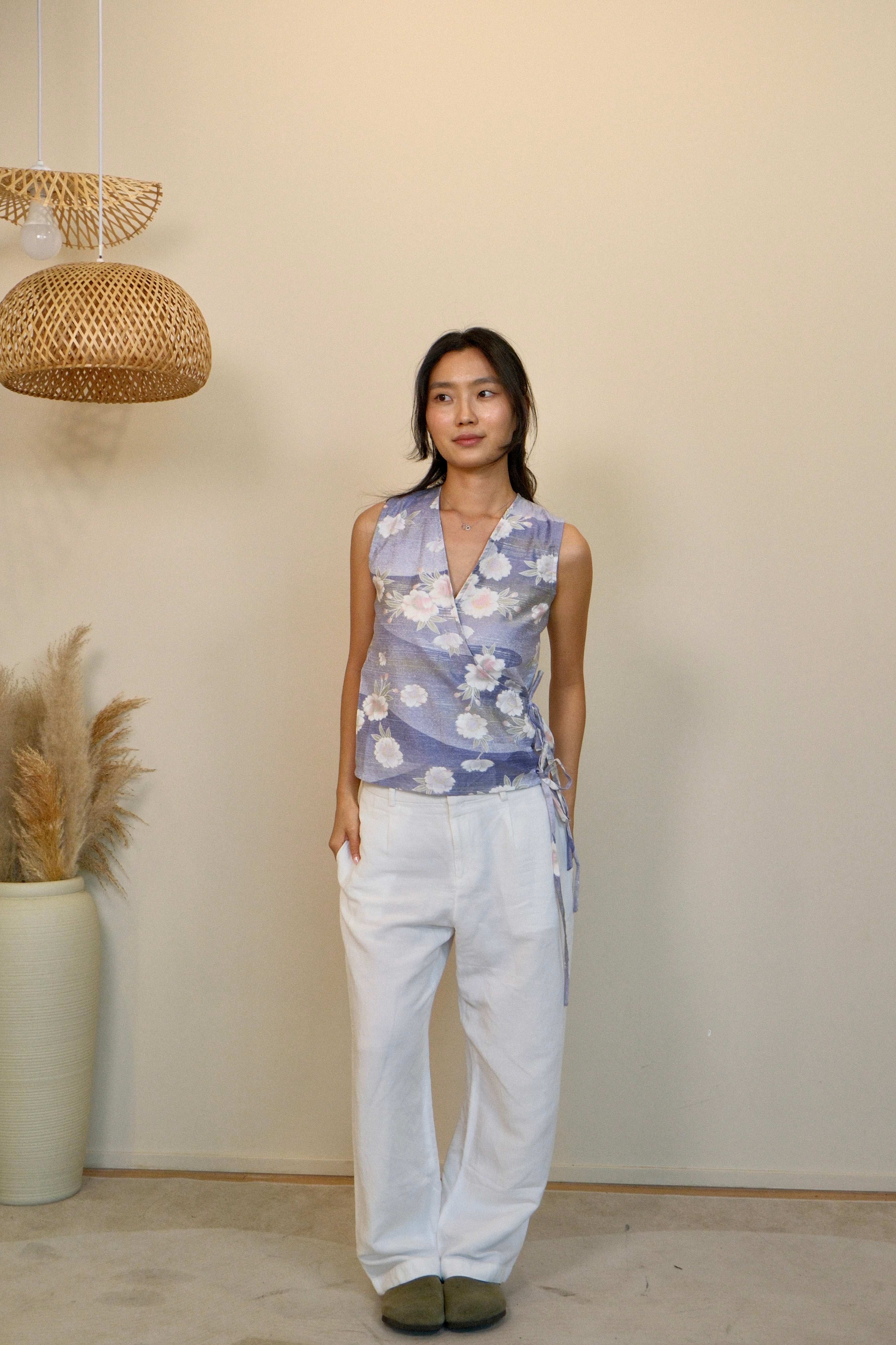 Wisteria Flutter Tie Wrap Top
