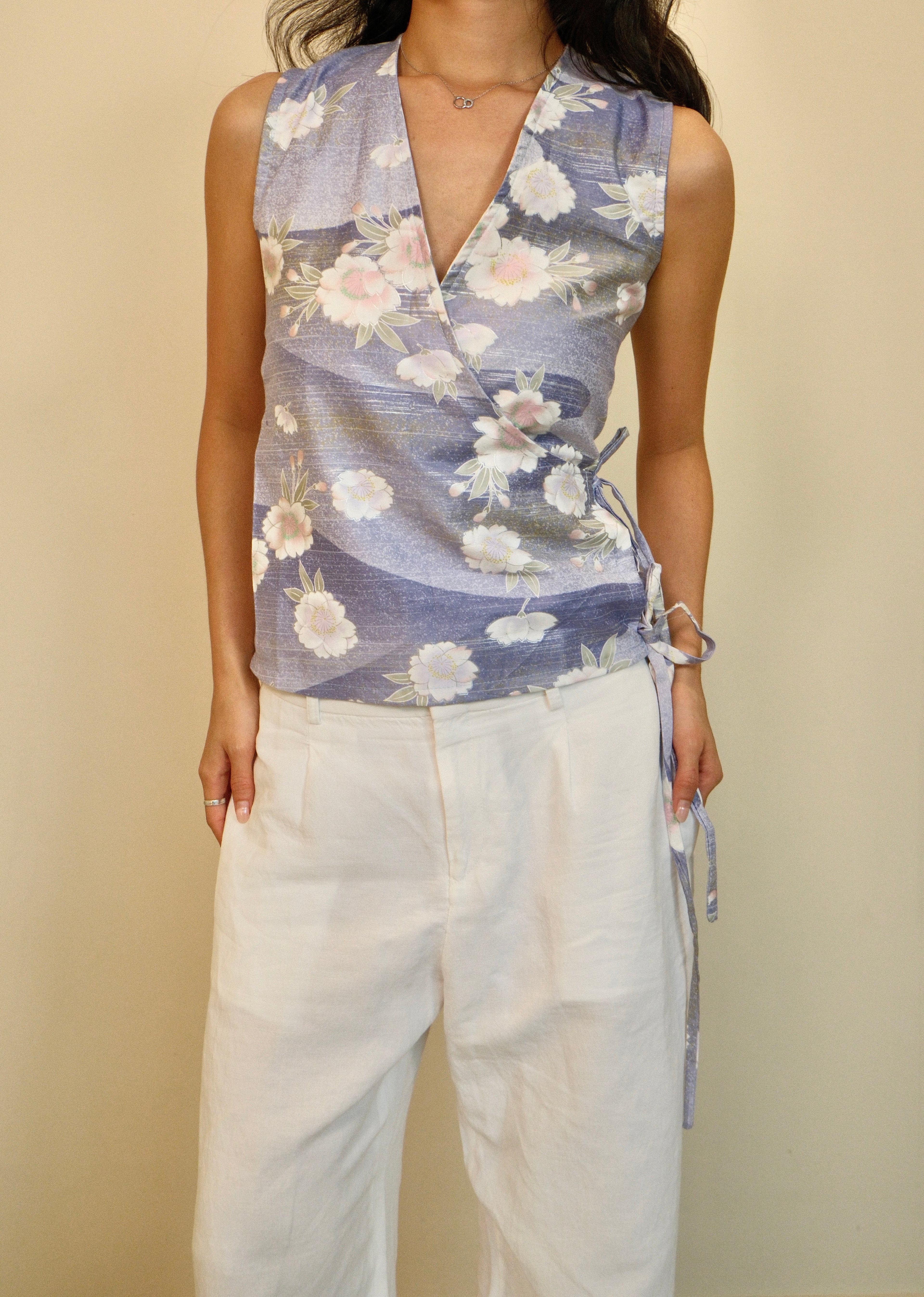 Wisteria Flutter Tie Wrap Top