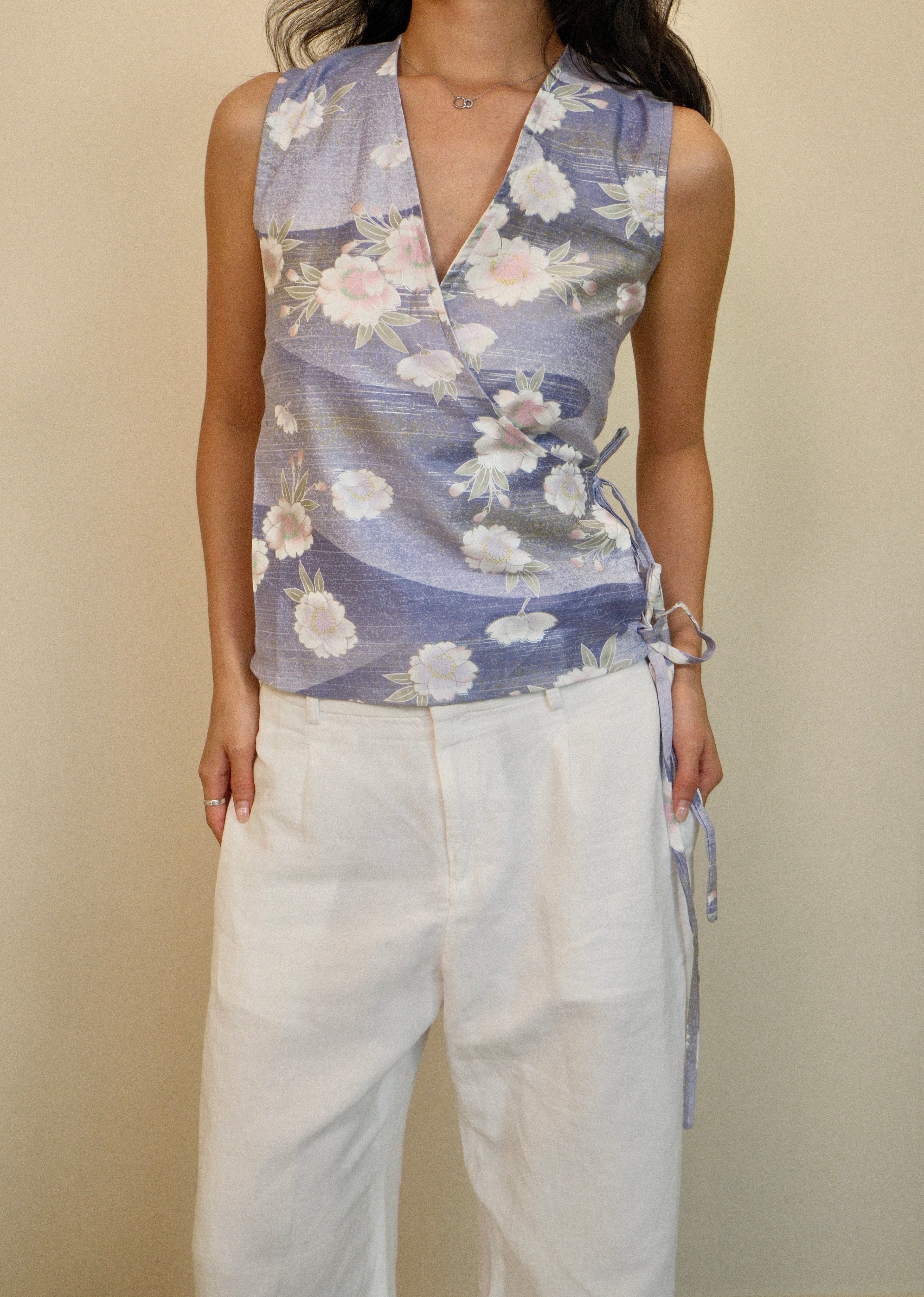 Wisteria Flutter Tie Wrap Top