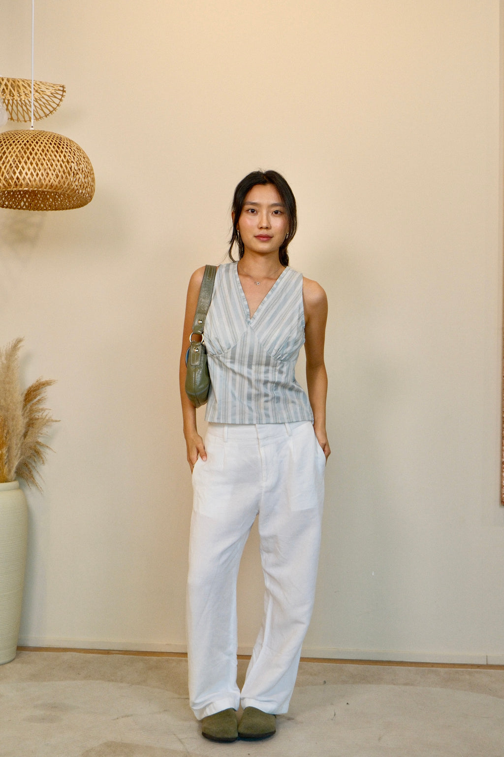 Willow Pinstripe Muse Top