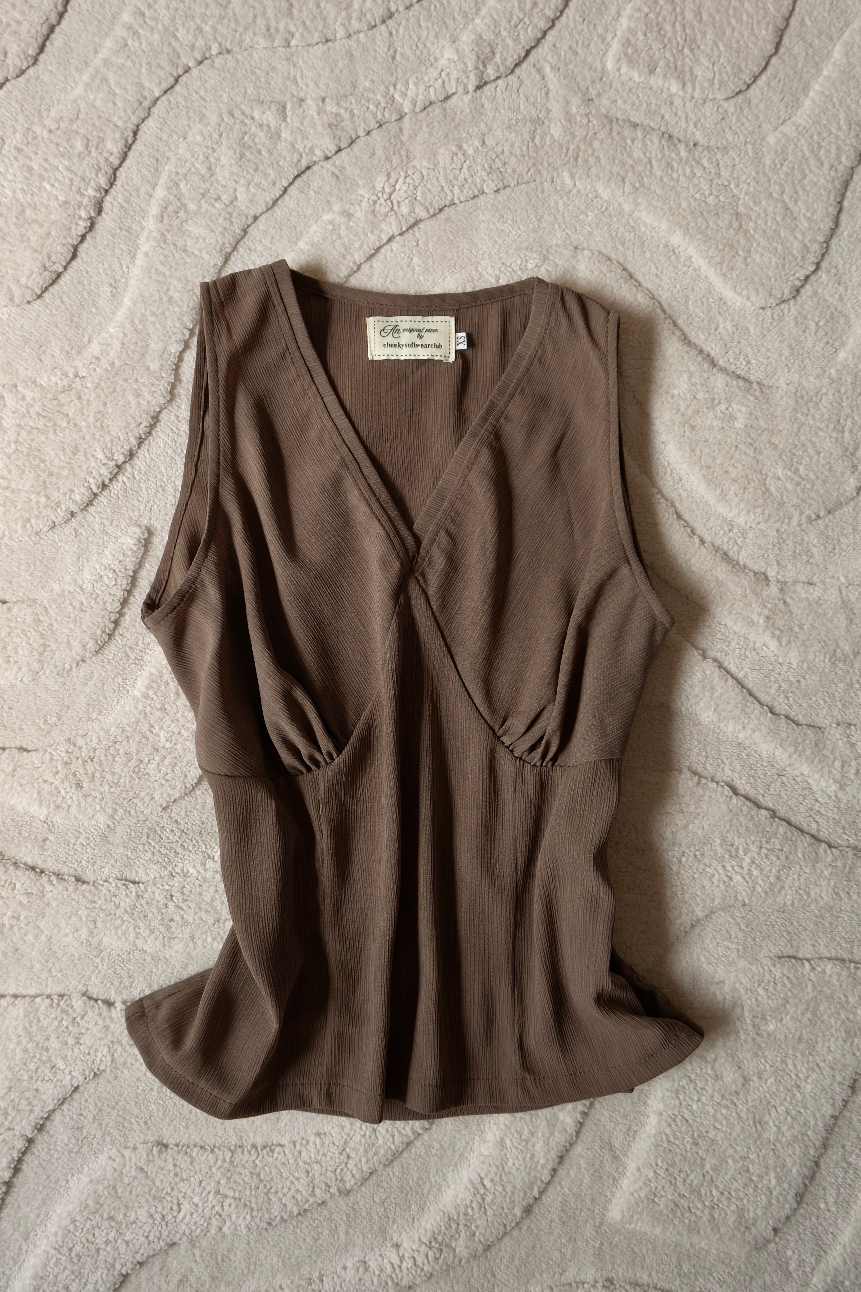 Walnut Plissé Muse Top