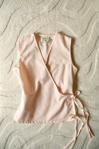 Sakura Baby Pink Flutter Tie Wrap Top