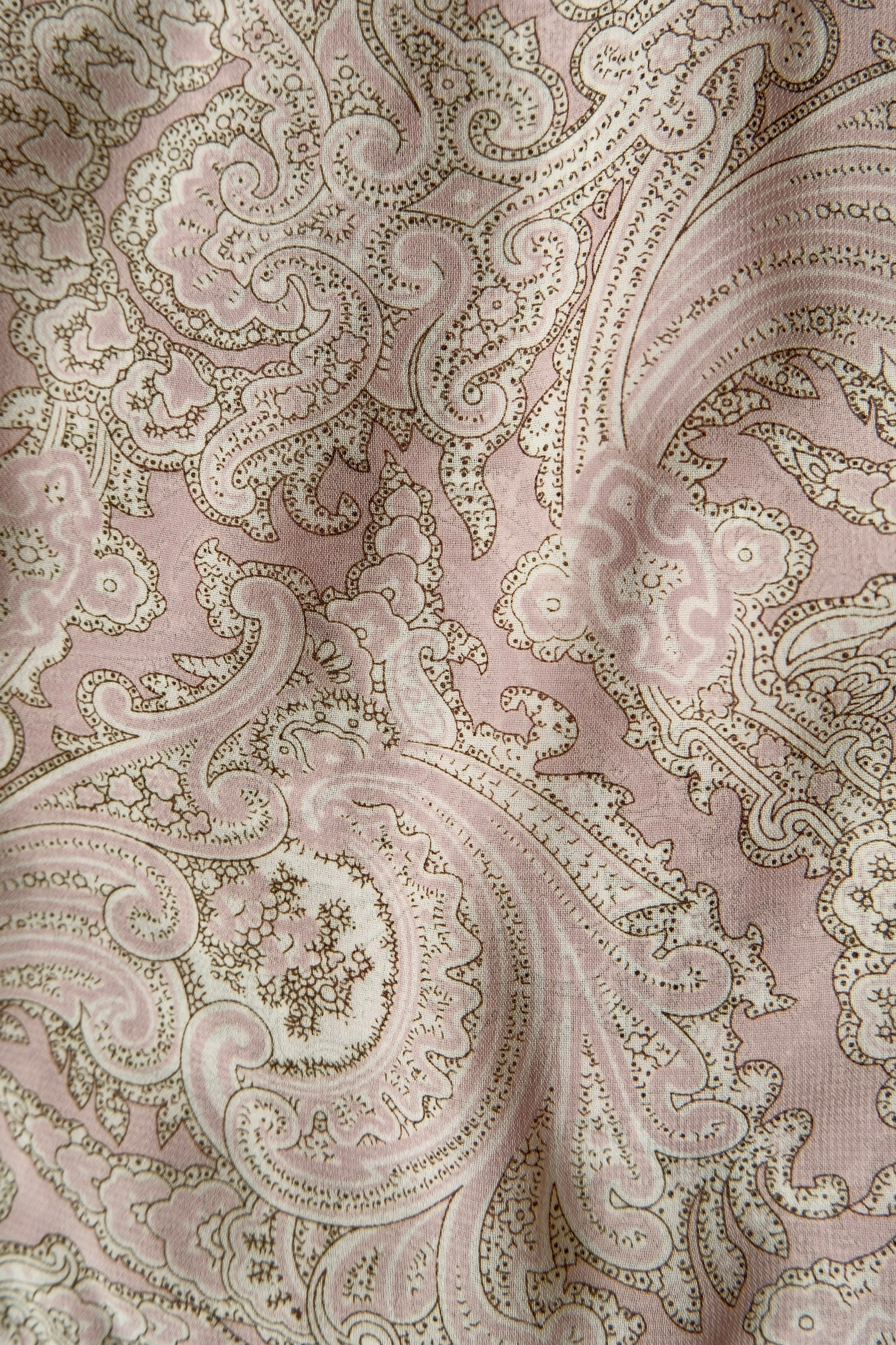 Blush Paisley Flutter Tie Wrap Top