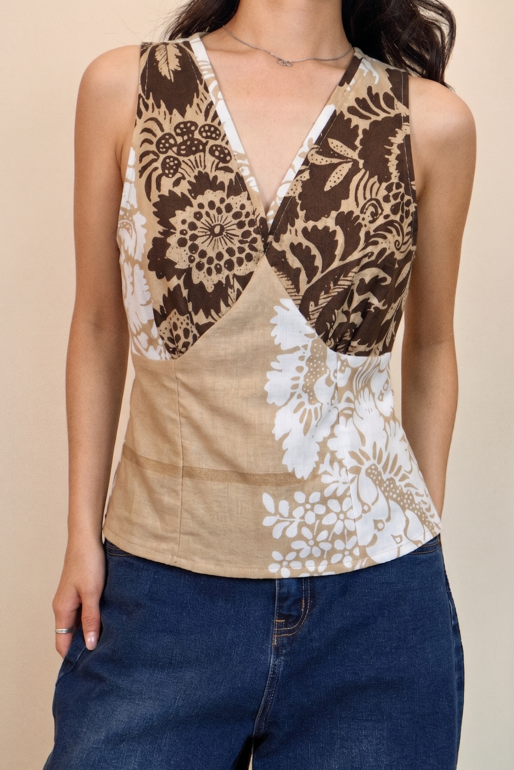 Chestnut Floral Muse Top