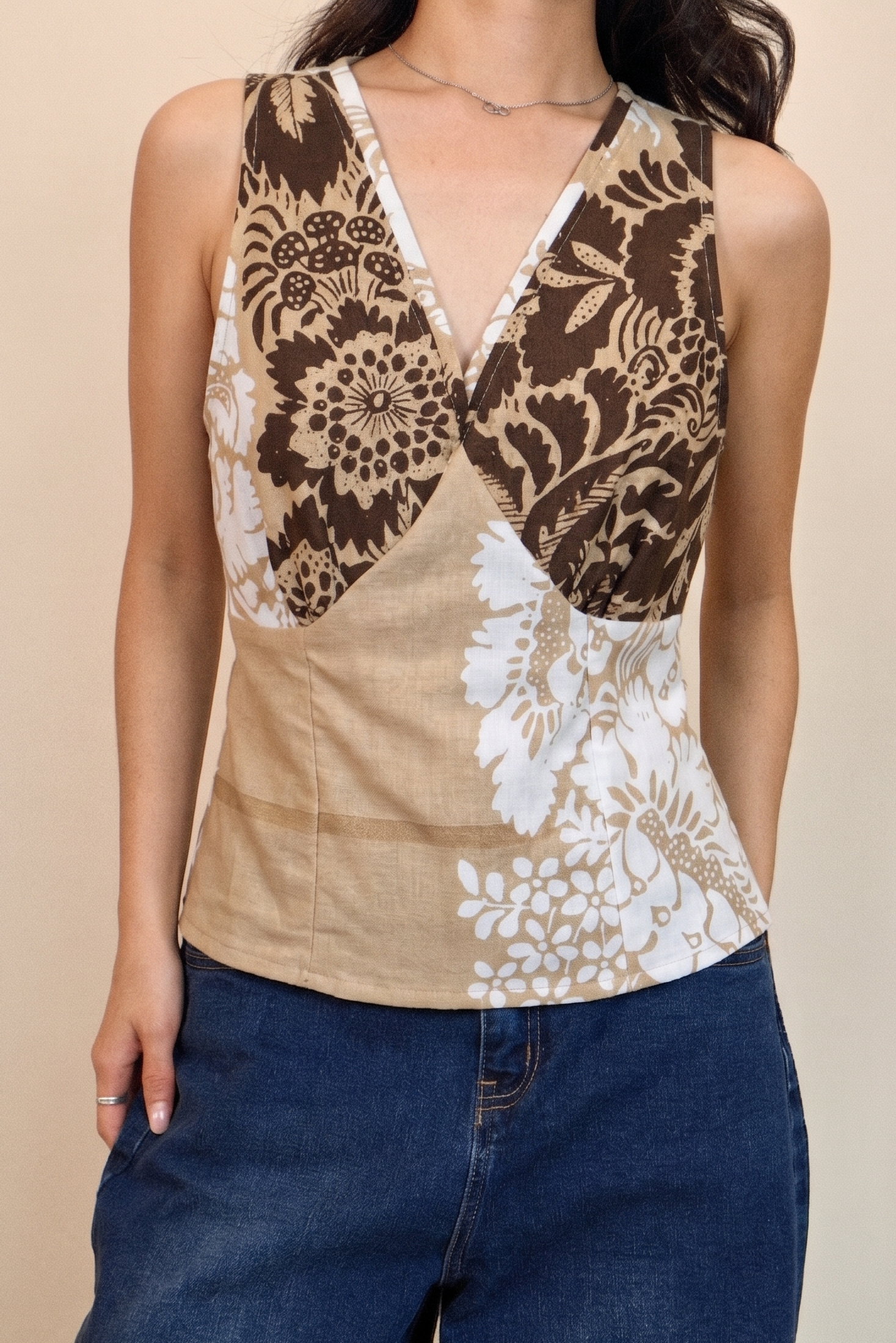 Chestnut Floral Muse Top